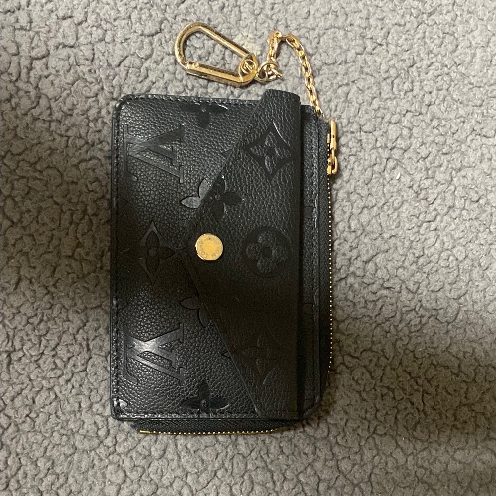 Louis Vuitton Black Monogram Key Holder with Gold Chain
